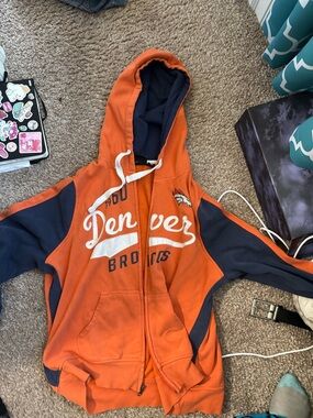 NFL Women's Orange and Navy Team Apparel Hoodie